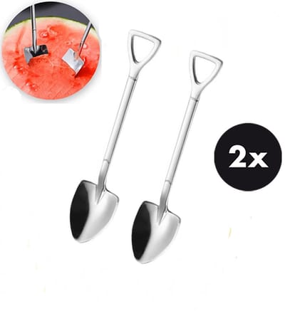Actie4you® - Gebak Bestek - Dessert Bestek - Schep - Zilver - Rond Model – 2 Stuks