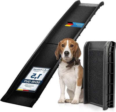 Honden Oprijplaat - Hondenladder Autos - Reizen met Huisdier - Gewrichtsbescherming - 156 cm - Zwart