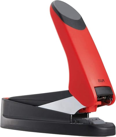 Platte Nietmachine - Krachtige Nietmachine - Papier Bundelen - Krachtondersteunend Mechanisme - 55 Vellen - Rood