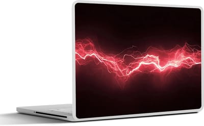 Laptop sticker - 10.1 inch - Gaming - Rood - Elektriciteit - Energie - Lijn - 25x18cm - Laptopstickers - Laptop skin - Cover