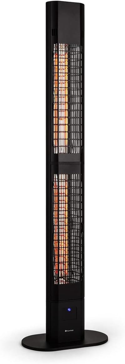 Terrasverwarmer - Staande heater - Buiten verwarmen - IR ComfortHeat systeem - 150 cm hoog - Zwart