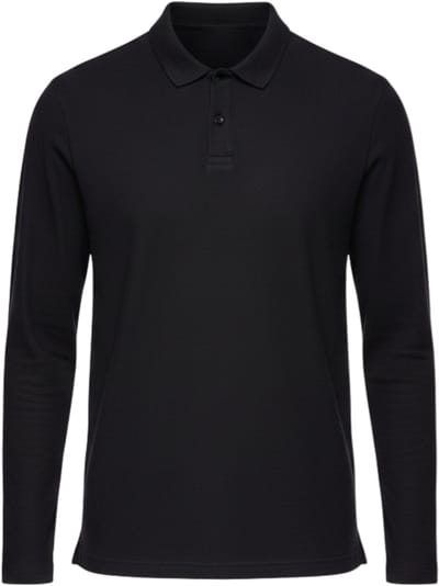 OMBRE Polo - Regular Fit - Katoen - Lange Mouw Zwart XXL