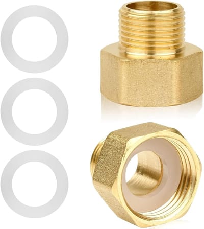 Set van 2 buisconversie-adapters 3/8 inch naar 1/2 inch reducer, verlengstuk voor buizen, schroefadapter met rubberen ringen voor stevige verbindingen