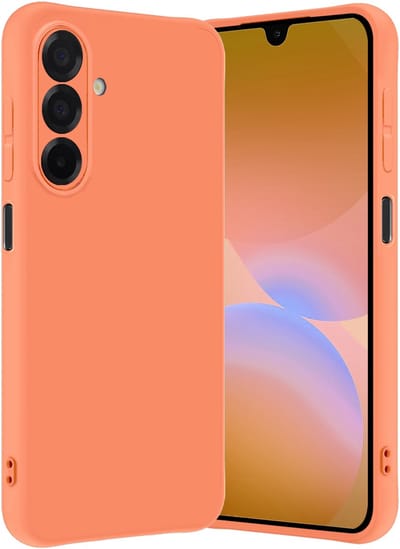 Hoes - Geschikt voor Samsung Galaxy A26 - Sterk & Shockproof - Hoesje Cover - Siliconen Case - Perzik