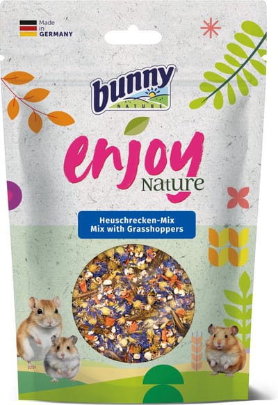 Sprinkhanen Mix 50gr - BUNNY NATURE - Eiwitrijke Snack voor Knaagdieren - Natuurlijke Ingrediënten