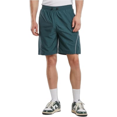 Urban Classics - Piped Panel Korte broek - S - Donkergroen