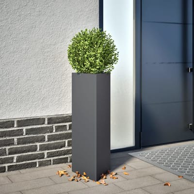 vidaXL Plantenbakken 2 st driehoek 30x26x75 cm staal antracietkleurig