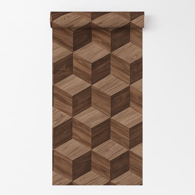 Dutch Wallcoverings - Vliesbehang - Renaissance - Natural Cube Brown - RE521094
