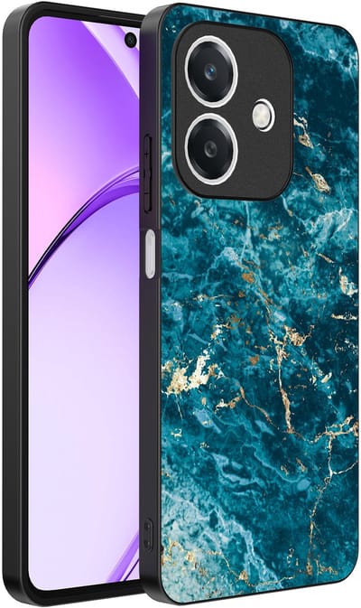 Smartphonica Telefoonhoesje Geschikt voor Oppo A3 - A3X met marmer opdruk - TPU backcover case blue marble design - Blauw geschikt voor Oppo A3;Oppo A3X