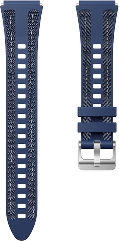 Hybride nylon-siliconen bandje - geschikt voor Garmin Venu 2s / 3s / 4 (41mm) / Vivoactive 4s / Forerunner 255s / 265s - Huawei Watch GT 5 Pro - 42mm / GT 6 / GT 5 / GT 4 - 41mm - donkerblauw