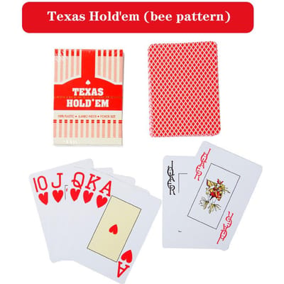 1 stuk Waterbestendige Hars Speelkaarten Poker PET Tafelspellen Halloween/Dankzijdag/Kerstcadeau Hoge Kwaliteit Praktisch Dagelijks Gebruik red