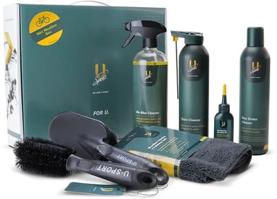 U-Sport Wet Weather Bike Care Box - Compleet Fietsonderhoud Pakket - Tegen Modder & Roest - Inclusief Borstels & Wet Weather Oil - 7-delig