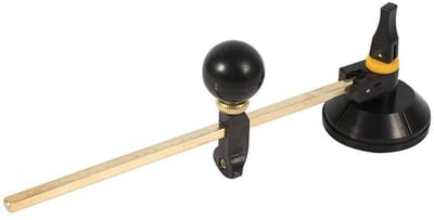 Dailygoods- Glassnijder Professioneel - Verstelbare Cirkelglassnijder - Hoogwaardig Rubber/Aluminium - Ronde Knophandgreep - Duidelijke Schaalverdeling - Antislip Zuignap - Cirkelsnijder