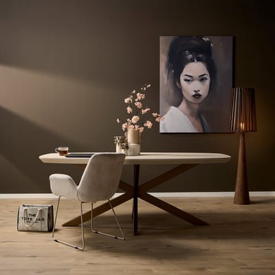 StarFurn Eettafel Madison - Deens Ovaal Zandkleur Hout - 200x100x76cm