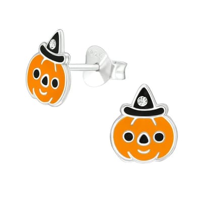 Aramat Jewels | Oorbellen | Zilveren Pompoen Oorbellen voor Halloween | | | |7mm | Zilver | Kinderen, Volwassenen | Verkleurd niet