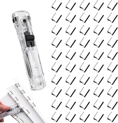 Creatieve Klem Dispenser met 50 Navullingen voor Documenten, Papierbinding en Mobiele Telefoons voor Schoolgebruik
