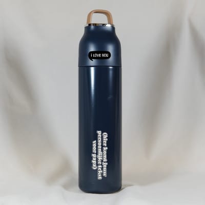 Gepersonaliseerd Cadeau voor Papa - Gepersonaliseerde Thermosfles Papa - Drinkfles Donkerblauw 500 ml - Papa Cadeau - Vader Cadeautjes - Papa Cadeau Verjaardag - Vaderdag Cadeau met Tekst - Vaderdag Geschenk