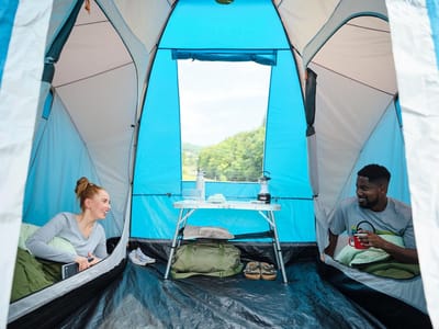 Ruime 4-Persoons Familietent met 2 XXL Slaapcabines en Woonruimte - Waterdicht Kampeertent