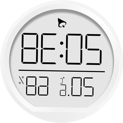 Wandklok Monitor - Kamertemperatuur Vochtigheid - Omgevingsbewaking - Ultrastil Mechanisme - 7.4x7.4x1.6 cm - Wit