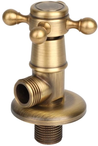 Dailygoods- Driehoekventiel Wandmontage - Koper Antieke Kleur - Waterklep - Keuken/Badkamer - Schokbestendig - Gewicht 203g - Waterkraan