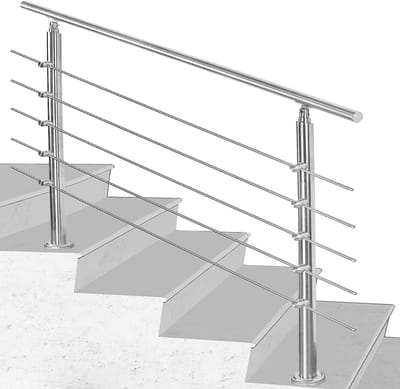 RVS Trapleuning 100 cm met Vijf Dwarsstangen voor Binnen en Buiten
