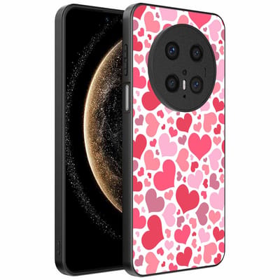 Geschikt voor Huawei Mate 70 Telefoonhoesje met Hartjes Print - Hearts Design TPU Backcover Case - Kinder Hoesje met Hartjes Design - Smartphonica geschikt voor Huawei Mate 70