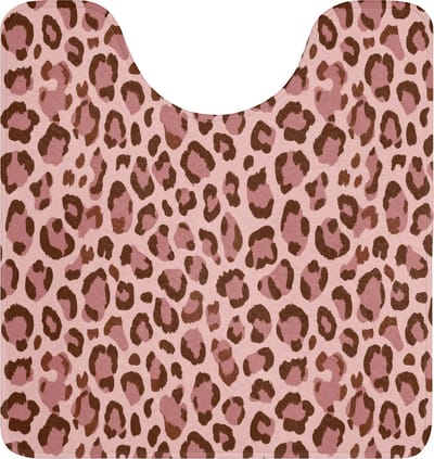 WC mat met uitsparing 55x60 cm - Antislip - Luipaard - Patroon - Roze - Toiletmat met uitsnijding - Vloermat - Douchemat - Toilet tapijt - Toiletmatten