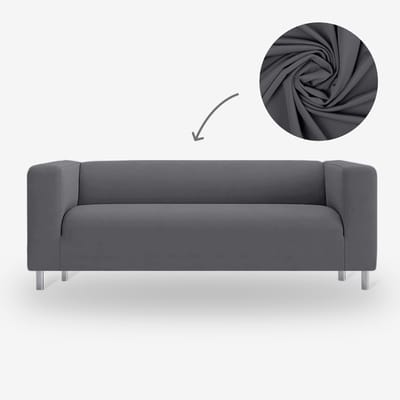 BankhoesDiscounter Basic Hoge Armleuning Bankhoes – M1 (80-130cm) – Grijs – Sofa Cover – Bankbeschermer – Bankhoes Stretch