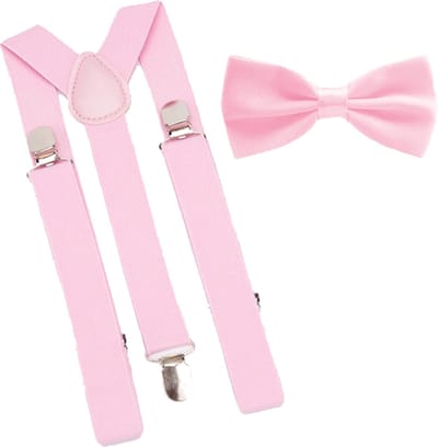 Bretels inclusief vlinderdas - Roze - met stevige clip - bretels - vlinderdas - strik – strikje - luxe - heren - unisex - giftset
