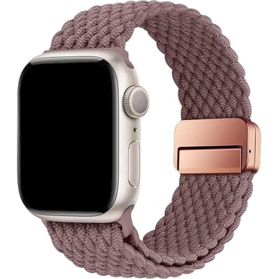 123watches bandje Zyra - nylon - smokey paars - 38 · 40 · 41 & 42 mm - Geschikt voor Apple Watch series 1/2/3/4/5/6/7/8/9/10/11/12/SE/SE2/SE3