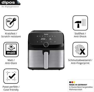 dipos – 2x Matte Pantserfolie geschikt voor Tefal Easy Fry Mega | 9H Screenprotector