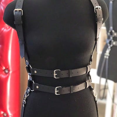 Dames Trend Punk Riem Suspenders Borst Mode Leer Taille Riem Vrouwelijke Street Style Decoratie Gotische Kleding Accessoires gray