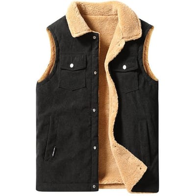 Gilet Herfst en Winter Heren Pluche Fluweel Verdikt Lamsfluweel Gilet Gilet Gilet Gilet Gilet Gilet Retro Werkpaard Clip Jas 6XL beige