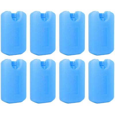 8PCS Packs de Glace Réutilisables pour Climatiseur Portable Blocs de Glace Refroidisseurs PE pour Boîtes à Lunch Voyage Camping M Bleu