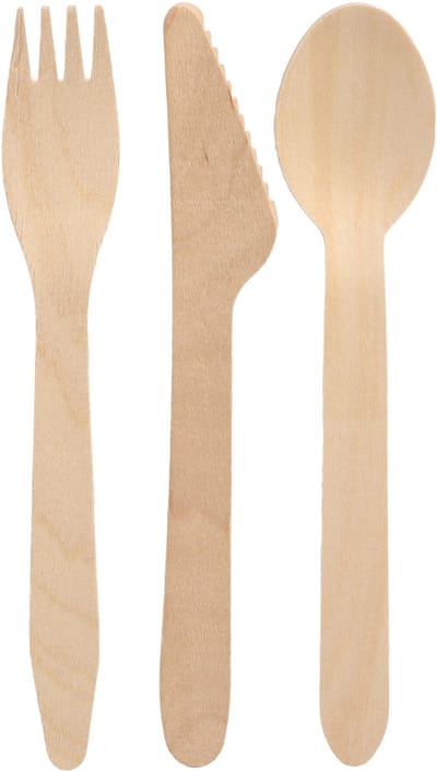 Papstar wegwerp bestek - hout - 75 delig - wegwerp - lepels - messen - vorken - 16 cm