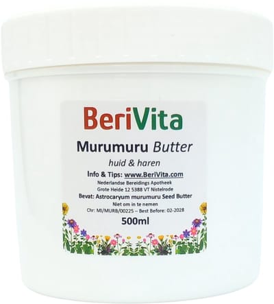 Murumuru Butter 500ml Pot - Pure, onbewerkte Muru Muru Boter - Koudgeperst - Huid & Haren