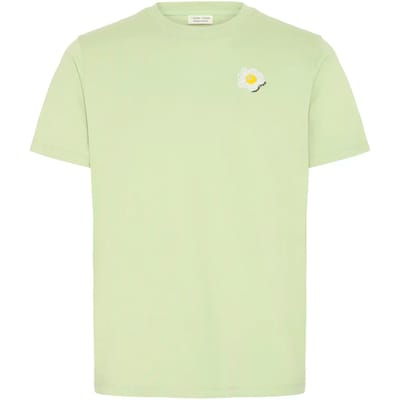Geborduurd T-shirt Casual Friday Blom 0255