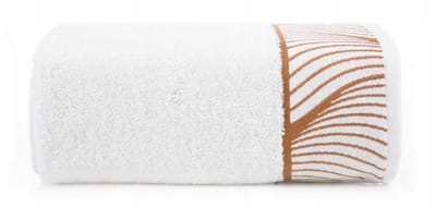 Luxe Badhanddoek 70x140 Wit Bladeren 500g/m² Zacht Katoen