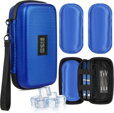 Thermische Reistassen voor Insuline, Koeltas voor Medicijnen met Fahrenheit Display, Inclusief 2 Koelpacks en TSA-goedkeuring