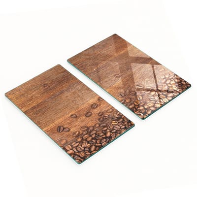Glazen serveerplanken met koffieboonmotief, 2x30x52 cm