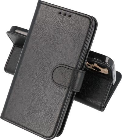 Zakelijke Book Case Telefoonhoesje - Portemonnee Hoesje - Geschikt voor iPhone 15 Pro - Zwart