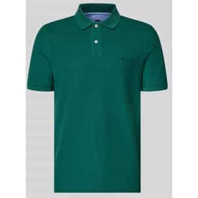 Fynch-Hatton Polo Uni Color Supima Cotton Pine Green / male