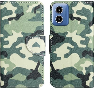 Coverup Hoesje - Geschikt voor Motorola Moto G04(s) / G24 (Power) / E14 Hoesje - Coverup Book Case - Camouflage
