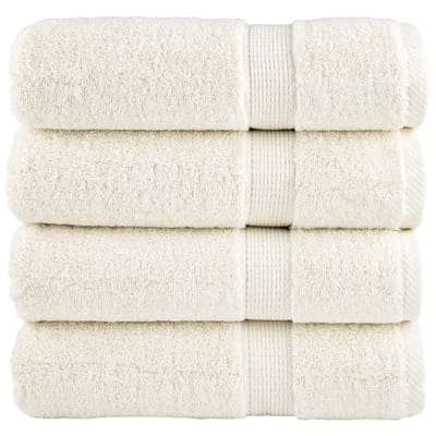 vidaXL - Badhanddoeken - SOLUND - 4 - st - 600 - g/m² - 70x140 - cm - crèmekleurig