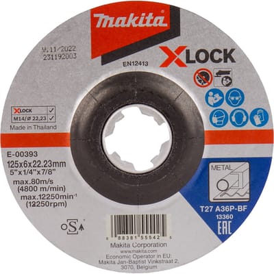Makita E-00393 Afbraamschijf Staal X-LOCK | x 125 x 22,23 x 6,0mm