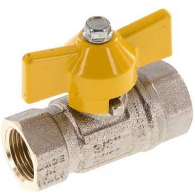 Rp 3/8 inch Gas 2-Weg Vlinderhandgreep Messing Kogelkraan - BL2BN-M-GA-NK-038