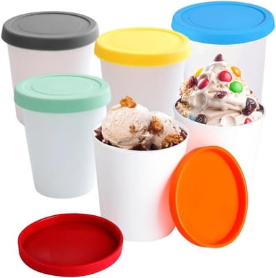 250 ml ijscontainers - 6 stuks vriescontainers, BPA-vrij, voedselveilige opslag voor ijs en snacks