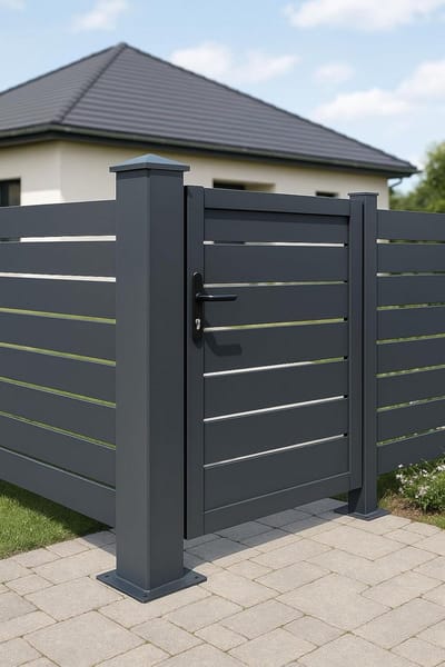 Aluminium Poortpaal 15x15cm 166cm Hoog Grijs Antraciet