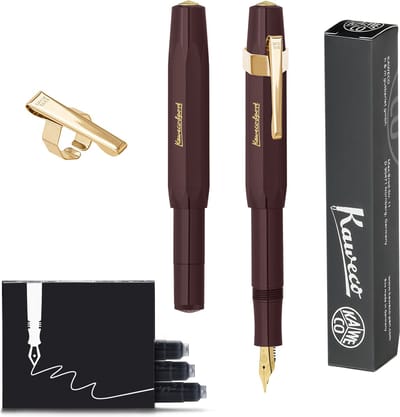 Kaweco - CLASSIC SPORT - VULPEN - Burgundy Fountain Pen - Fine - Oktogonal Clip Vergoldet - Doosje Vullingen