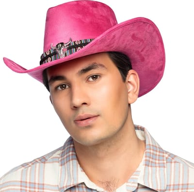 Boland - Hoed cowboy Django roze - 59 - Volwassenen - Unisex - Cowboy - Indiaan